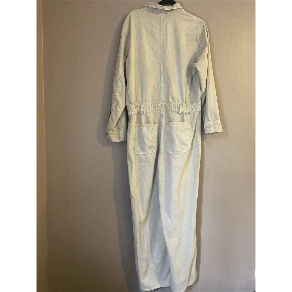 Women's Denim Baggy Jumpsuit - Universal Thread Ecru Size 14 NWT